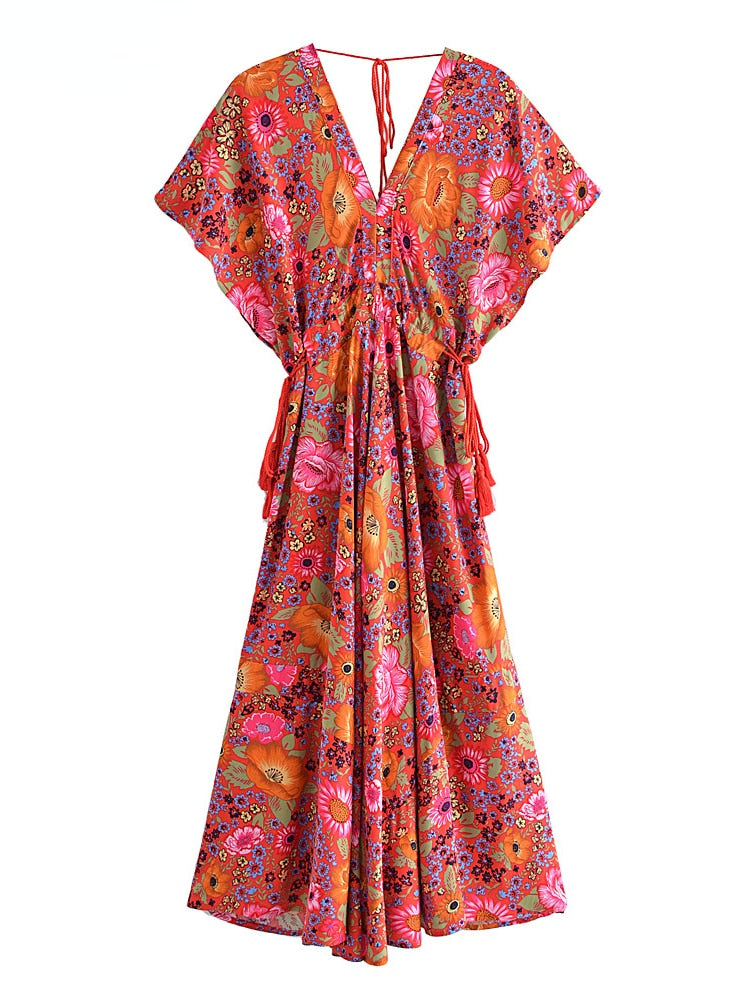 Vicki Kimono Dress Orange